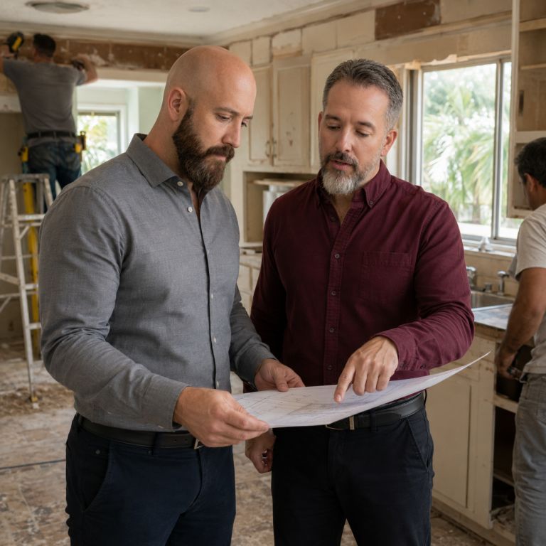 Michael Ligon and David Ligon, The Ligon Brothers, at a kitchen remodel in Brevard County Florida