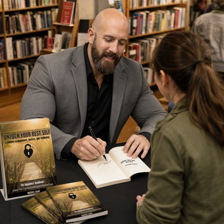 Michael Ligon at a book signing for Unlocking Your Best Self