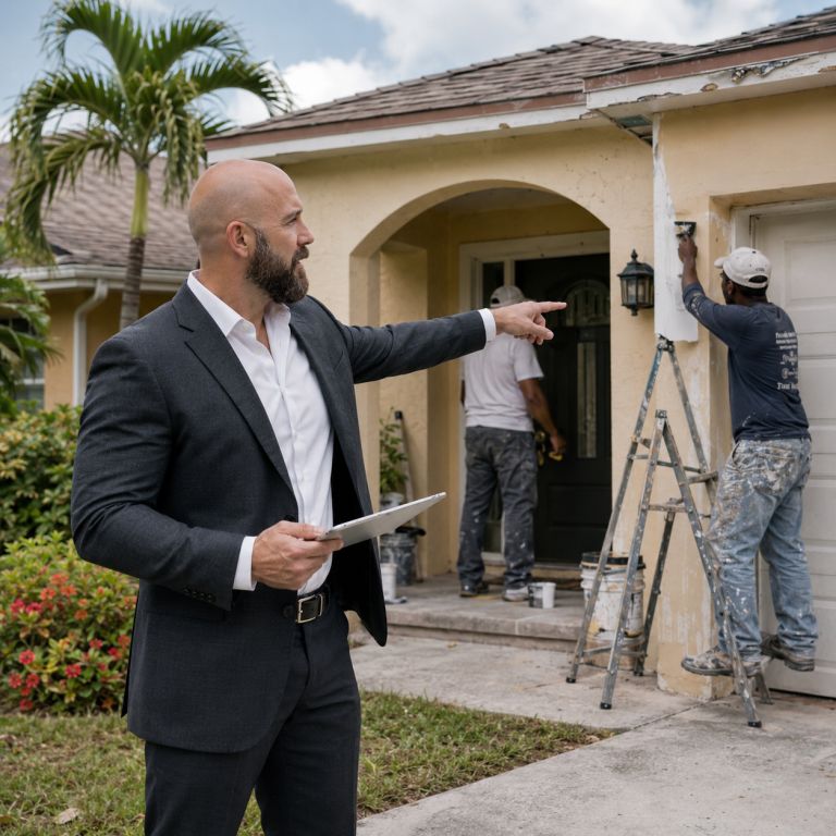 Michael Ligon at a real estate rehab painting project in Viera Florida