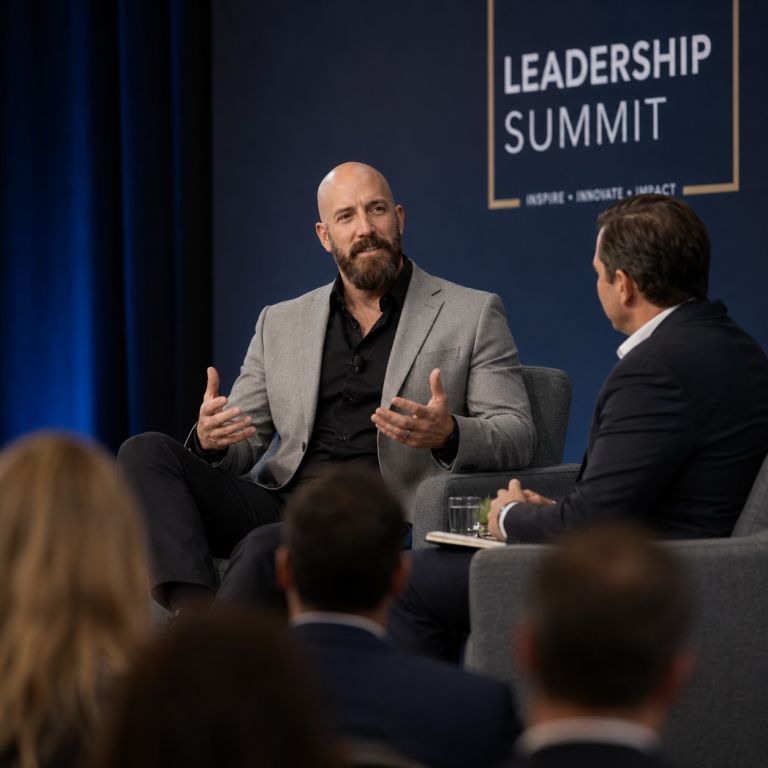 Michael Ligon discussing strategic capital concepts on a real estate summit panel