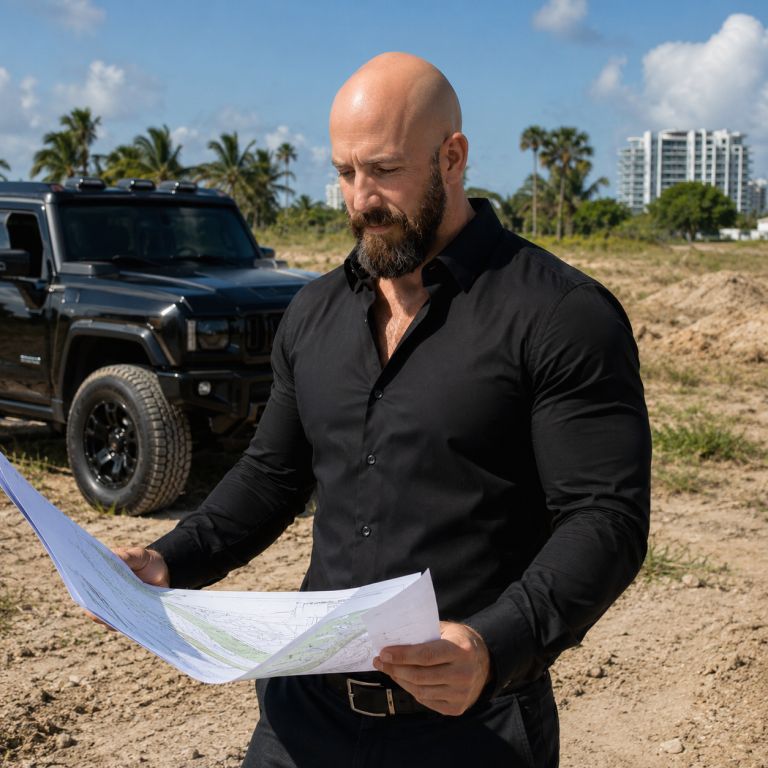 Michael Ligon reviewing land parcels for strategic real estate acquisition