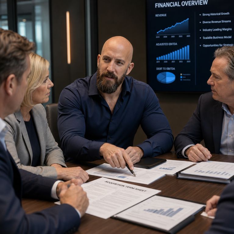 Michael Ligon reviewing a strategic opportunity with an investor and assistant