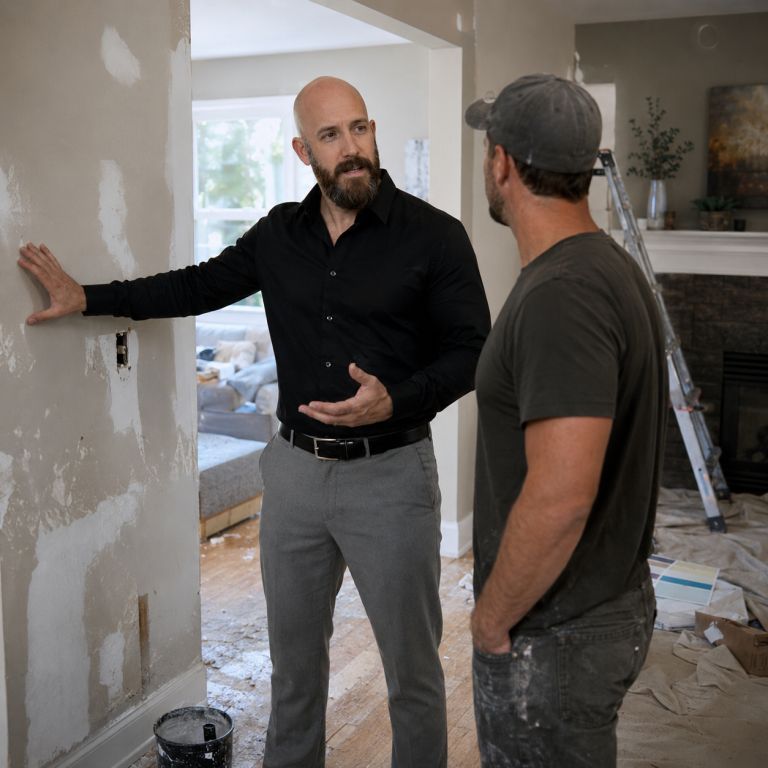 Michael Ligon evaluating distressed property repairs for a real estate investment opportunity